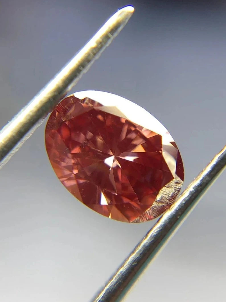 0.72Ct Pink Oval Cut Lab Grown Diamond