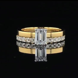 Emerald Cut Moissanite Sustainable Ring