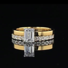 Emerald Cut Moissanite Sustainable Ring