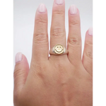 Vintage happy face signet ring for men with retro smiley face design, bold and stylish statement jewelry piece