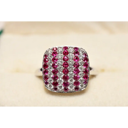 Fashion lab created gemstone ring with citrine stone and brilliant diamond highlights