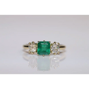 lassic lab created gemstone ring with oval amethyst stone and sparkling diamond band