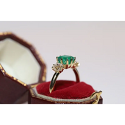 lassic lab created gemstone ring with oval amethyst stone and sparkling diamond band