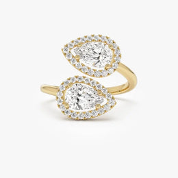 1.9 Ct TOI lab grown diamond ring in 18K gold, radiant cut, elegant engagement jewelry.