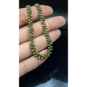 Natural Green Diamond Briolette Beads Faceted Teardrop for Handmade Jewelry