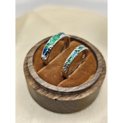 Couple rings set with gemstones, unique colorful design for every love story.