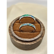 Couple rings set with gemstones, unique colorful design for every love story.