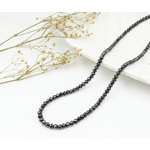 Black beads necklace with natural diamond engagement rings and luxury white gold fine jewelry designs