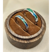 Couple rings set with gemstones, unique colorful design for every love story.