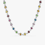 4.40 Ct genuine multicolour gemstone pendant necklace with vibrant colors and elegant design, ideal for unique fine jewelry and stylish everyday wear