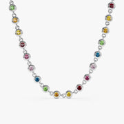 4.40 Ct genuine multicolour gemstone pendant necklace with vibrant colors and elegant design, ideal for unique fine jewelry and stylish everyday wear