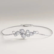Pandora diamond bracelet paired with womens tennis bracelet and diamond bracelet for women luxury style.