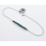 6.49 Ct blue rough diamond 2 to 3 mm bracelet with raw gemstone styling
