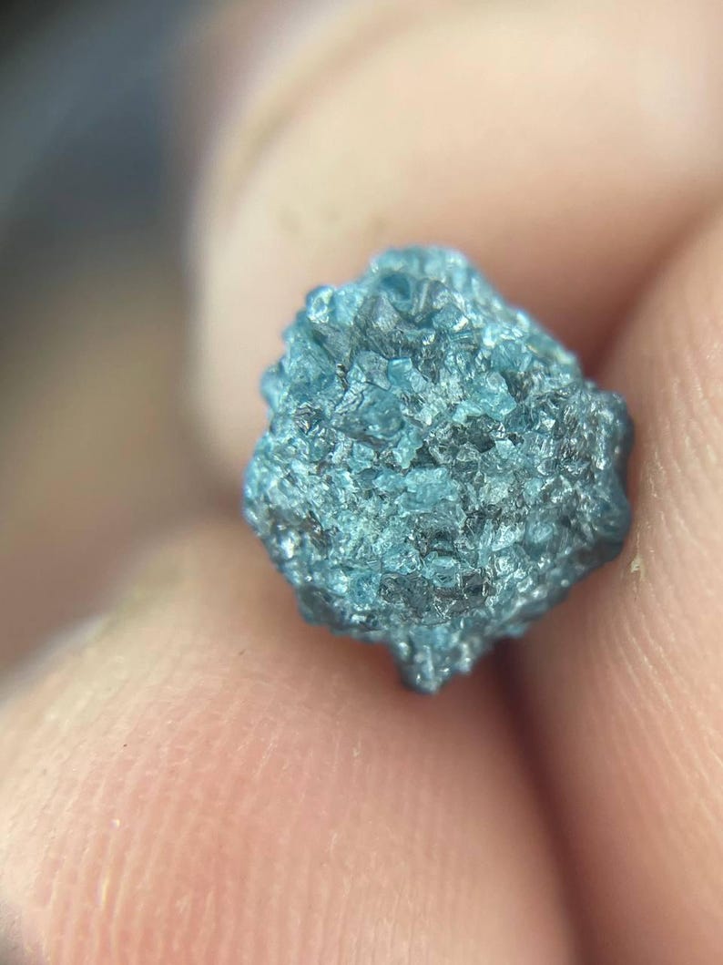 Wedding jewelry starts with this stunning 2.35Ct blue rough diamond.