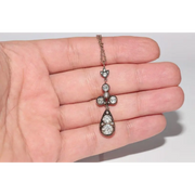 2.50 ct natural rose cut diamond pendant with vintage design in fine handcrafted jewelry