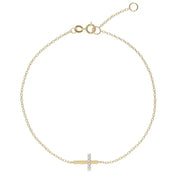 0.60 ct lab grown diamond bracelet for women featuring round brilliant stones in a gold setting.