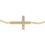 0.60 ct lab grown diamond bracelet for women featuring round brilliant stones in a gold setting.
