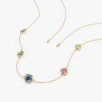 0.67 Ct genuine Multicolour gemstone pendant necklace with soft blue hue and elegant design, ideal for delicate fine jewelry and everyday styling