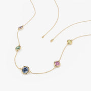 0.67 Ct genuine Multicolour gemstone pendant necklace with soft blue hue and elegant design, ideal for delicate fine jewelry and everyday styling