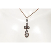 2.50 ct natural rose cut diamond pendant with vintage design in fine handcrafted jewelry