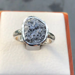 5.60 Ct blue rough diamond ring with raw luxury jewelry styling raw natural brilliance
