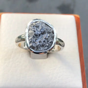 5.60 Ct blue rough diamond ring with raw luxury jewelry styling raw natural brilliance