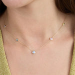 0.67 Ct genuine Multicolour gemstone pendant necklace with soft blue hue and elegant design, ideal for delicate fine jewelry and everyday styling