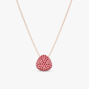 0.76 Ct genuine red gemstone pendant necklace with intense red color and refined elegant design, perfect for statement jewelry and stylish wear