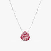 0.76 Ct genuine red gemstone pendant necklace with intense red color and refined elegant design, perfect for statement jewelry and stylish wear