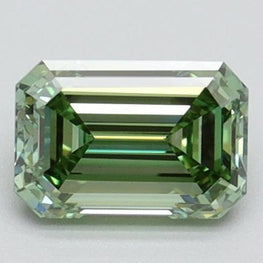 0.71 CT Fancy Intense Green Emerald Cut Loose CVD Diamond