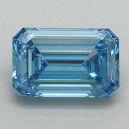 0.51 CT Vivid Blue Fancy Emerald Cut CVD Lab Grown Diamond
