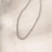 8.69 ct lab grown diamond tennis necklace with brilliant sparkling diamonds in a classic elegant fine jewelry design