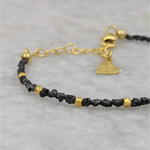 15.65 Ct black rough diamond bracelet with raw gemstone styling