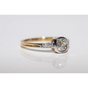 Premium lab grown ring round diamond solitaire in gold setting with elegant and classic look