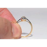 Premium lab grown ring round diamond solitaire in gold setting with elegant and classic look