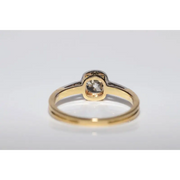 Premium lab grown ring round diamond solitaire in gold setting with elegant and classic look