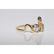 Graceful lab grown ring round cut diamond solitaire gold ring designed for modern elegance