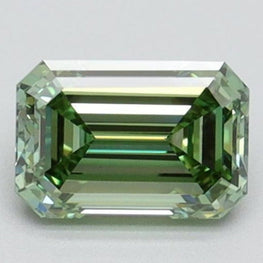 0.71 CT Fancy Intense Green Emerald Cut Loose CVD Diamond