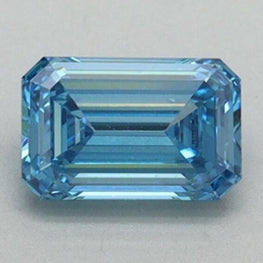 0.51 CT Vivid Blue Fancy Emerald Cut CVD Lab Grown Diamond