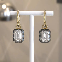 Elegant lab created diamond stud and drop earrings for women eco friendly jewelry