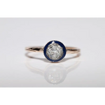 Fine lab grown ring with round cut diamond in gold solitaire style for engagement and daily wear