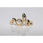 Graceful lab grown ring round cut diamond solitaire gold ring designed for modern elegance