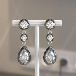 Trendy Drop 4.00 Ct Pear-Round Lab Grown Diamond Earrings Sparkling Party Wear Fine Jewelry