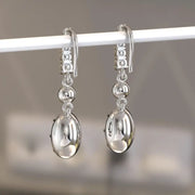 3.4 Ct oval-round lab grown diamond earrings delicate dangle style perfect for everyday luxury jewelry wear