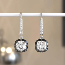 3.15 Ct lab grown diamond earrings with brilliant cut stones set in elegant design perfect for luxury jewelry wear