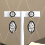 3.00 Ct Lab Grown Diamond Earrings Marquise-Round Cut Sparkling Statement Bridal Jewelry
