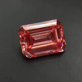 0.85 CT Emerald Cut Lab Grown Diamond Intense Pink Loose Diamond