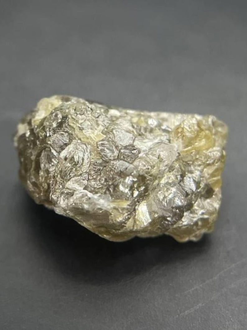 2.85 CT Rare Yellow Grey Earth Mined Rough Raw Diamond