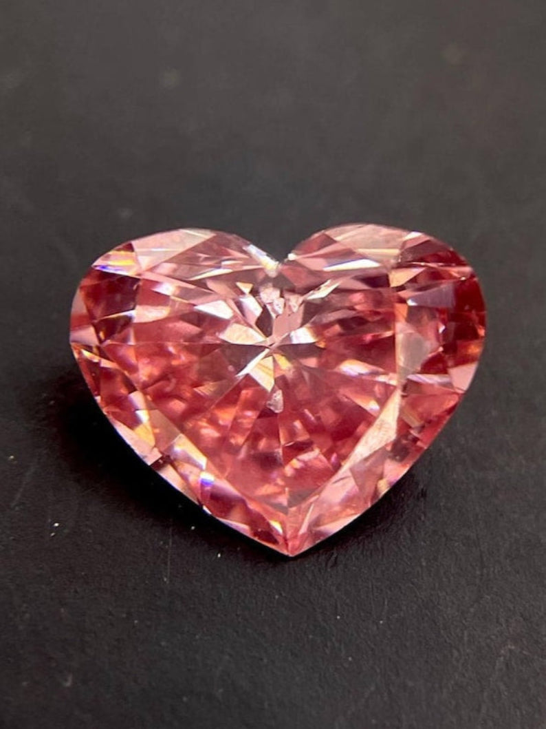 0.65 CT Heart Shape Fancy Pink Lab Grown Diamond