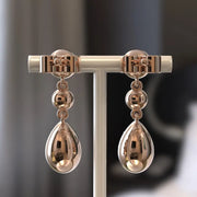Trendy Drop 4.00 Ct Pear-Round Lab Grown Diamond Earrings Sparkling Party Wear Fine Jewelry
